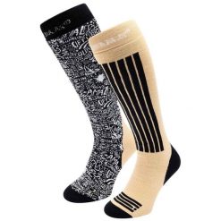 Skarpety narciarskie - 2 pary - czarne wielokolorowe. Czarne skarpety damskie POEDERBAAS, bez wzorów, z elastanu. Za 177.72 zł.