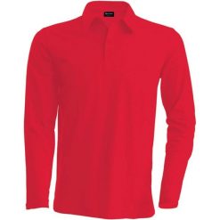 Koszulka polo z długim rękawem Kariban. Czerwone bluzki z długim rękawem męskie KARIBAN, m, bez wzorów, eleganckie, bez kołnierzyka. Za 162.50 zł.