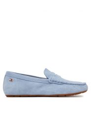 Tommy Hilfiger Mokasyny Flag Soft Suede Driver Loafer FW0FW08558 Niebieski. Niebieskie mokasyny damskie Tommy Hilfiger, ze skóry. Za 449.99 zł.