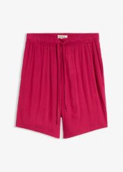 Szorty z gumką w talii ze strukturalnej wiskozy. Brązowe szorty damskie bonprix, bez wzorów, z wiskozy. Za 37.99 zł.