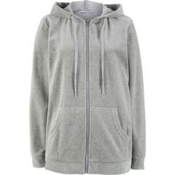 Bluza rozpinana z dzianiny welurowej nicki bonprix jasnoszary melanż. Bluzy damskie marki KALENJI. Za 49.99 zł.