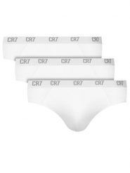 Cristiano Ronaldo CR7 Komplet 3 par slipów Main Basic Brief 3Pack 8100-66-100 Biały. Białe slipki męskie Cristiano Ronaldo CR7, m, bez wzorów, z bawełny. Za 69.99 zł.