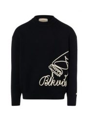 BLKVIS sweter Mężczyźni Bawełna czarny, S. Czarne swetry przez głowę męskie BLKVIS, m, z aplikacjami, z bawełny, bez kołnierzyka. Za 379.95 zł.