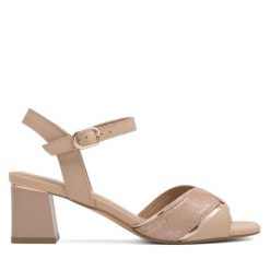 Sandały Lasocki. Brązowe sandały damskie Lasocki, bez wzorów, bez obcasa, na słupku, bez zapięcia. Za 249.99 zł.