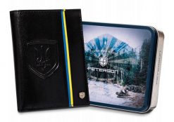 Portfel skórzany Peterson [DH] PTN 324-P-UP UA-BLAC czarny. Czarne portfele męskie Peterson, bez wzorów, z nubiku. Za 104.00 zł.