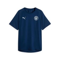 Koszulka treningowa Manchester City Power Train 2026/27. Niebieskie koszulki sportowe męskie Puma, s, bez wzorów, z materiału, bez kołnierzyka, bez ramiączek, na fitness i siłownię. Za 218.50 zł.