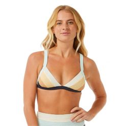 Góra od stroju kąpielowego Rip Curl Block Party Spliced Fixed Tri. Niebieskie bikini damskie RIPCURL, xs, bez wzorów. Za 119.99 zł.
