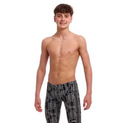 Kąpielówki jammery na basen chłopięce Funky Trunks Up The Ladder. Szare kąpielówki dla chłopców FUNKY TRUNKS, bez wzorów, sportowe. Za 199.99 zł.