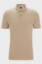 Koszulka Polo męska BOSS Pallas Dark Beige regular fit beżowa (50468301-255). Brązowe koszulki polo męskie Boss, m, bez wzorów, bez kołnierzyka, bez ramiączek. Za 229.00 zł.