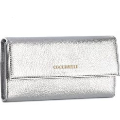Duży Portfel Damski COCCINELLE - AW5 Metallic Soft E2 AW5 11 46 01 Silver 169. Szare portfele damskie Coccinelle, ze skóry. W wyprzedaży za 419.00 zł.