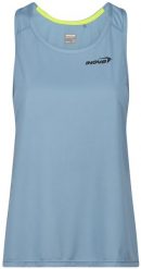 Koszulka do biegania damska Inov-8 Performance Vest. Niebieskie koszulki sportowe damskie Inov-8, bez wzorów, z materiału, bez kołnierzyka, bez ramiączek, do biegania. Za 79.19 zł.