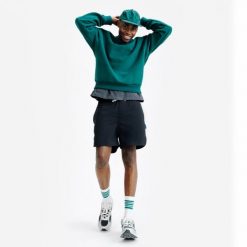 Bluza męska Elementals okrągły dekolt. Zielone bluzy męskie Decathlon, m, bez wzorów, z bawełny, bez kaptura. Za 169.99 zł.