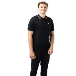 Męska Koszulka Polo Pique. Czarne koszulki polo męskie BAUER, m, bez wzorów, z bawełny, bez ramiączek. Za 317.99 zł.