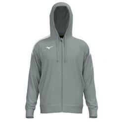 Bluza z kapturem Mizuno Team RB Track. Szare bluzy męskie Mizuno, l, bez wzorów, z materiału, z kapturem, na fitness i siłownię. Za 208.20 zł.