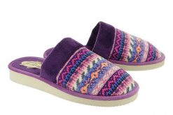 METEOR 071 SWETER NORWESKI fioletowy, kapcie damskie. Fioletowe kapcie damskie Meteor, bez wzorów, bez kołnierzyka, bez ramiączek, bez kaptura. Za 47.99 zł.
