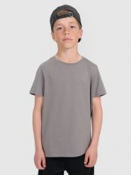 4F T-shirt regular gładki chłopięcy - szary 152 (11-12 lat). Szare t-shirty dla chłopców 4f, bez wzorów, z bawełny, bez ramiączek. Za 29.99 zł.