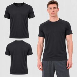 T-SHIRT MĘSKI 4F KOSZULKA TRENINGOWA SZYBKOSCHNĄCA. Niebieskie koszulki sportowe męskie 4f, l, bez wzorów, z dresówki, biznesowe, bez kołnierzyka. Za 79.99 zł.