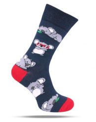 Skarpetki Bawełniane - Tematyczne - Miś Koala, Granatowe. Niebieskie skarpety męskie His Story, bez wzorów, z bawełny. Za 29.99 zł.