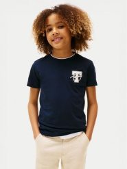 Tommy Hilfiger T-Shirt Varsity Graphic KB0KB09868 Granatowy Regular Fit. Niebieskie t-shirty dla chłopców Tommy Hilfiger, bez wzorów, z bawełny, bez ramiączek. Za 79.99 zł.