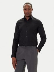 Calvin Klein Koszula LV019EU053 Czarny Slim Fit. Czarne koszule męskie Calvin Klein, m, bez wzorów, z bawełny, biznesowe, bez kołnierzyka, bez ramiączek. Za 429.99 zł.