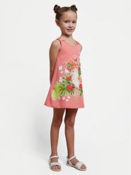 Mayoral Sukienka letnia 3943 Różowy Regular Fit. Czerwone sukienki dla dziewczynek Mayoral, na lato, bez wzorów, z bawełny, bez ramiączek. Za 129.99 zł.