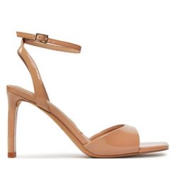 Sandały Aldo. Brązowe klapki damskie Aldo, bez wzorów, bez obcasa, na szpilce, bez zapięcia. Za 339.99 zł.