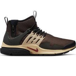 Buty do chodzenia męskie Nike Air Presto Mid Utility sportowe. Brązowe buty sportowe męskie Nike, bez zapięcia, trekkingowe. W wyprzedaży za 850.65 zł.