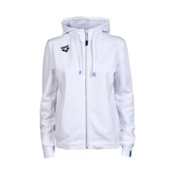 Bluza damska Arena Team Hooded Jacket Panel z kapturem. Białe bluzy sportowe damskie Arena, xs, bez wzorów, z bawełny, z kapturem, na fitness i siłownię. Za 366.00 zł.