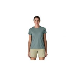 Koszulka trekkingowa damska Capilene Cool Trail Shirt Women. Niebieskie t-shirty damskie Patagonia, bez wzorów, z lyocellu, casualowe, bez kołnierzyka. Za 199.99 zł.