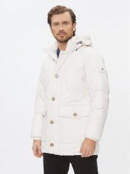 Tommy Hilfiger Kurtka puchowa Rockie MW0MW32779 Biały Regular Fit. Białe kurtki męskie Tommy Hilfiger, l, bez wzorów, z puchu, bez kaptura. Za 1,329.00 zł.