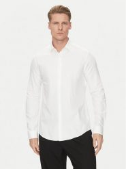 Calvin Klein Koszula K10K114310 Biały Slim Fit. Białe koszule męskie Calvin Klein, m, bez wzorów, z bawełny, biznesowe, bez kołnierzyka, bez ramiączek. Za 279.99 zł.