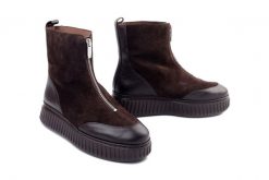 Wonders A-5202 coffe, botki damskie. Brązowe botki damskie Wonders, na zimę, ze skóry, bez obcasa, bez zapięcia. Za 789.90 zł.