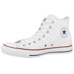 Trampki Converse Chuck Taylor HI Leather. Białe trampki męskie Converse, bez wzorów, ze skóry, bez zapięcia. Za 348.99 zł.