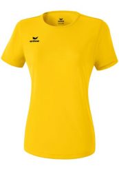 Funkcjonalna koszulka sportowa Erima w żółtym kolorze. Żółte koszulki sportowe damskie Erima, bez wzorów, z materiału, bez kołnierzyka, bez ramiączek, na fitness i siłownię. Za 104.55 zł.