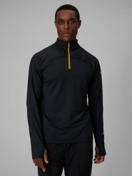 4F Bluza trekkingowa regular bez kaptura męska - czarna M. Czarne bluzy męskie 4f, l, bez wzorów, bez kaptura. Za 179.99 zł.