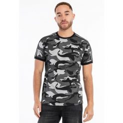 T-shirt o klasycznym kroju Lonsdale Gunnista. Brązowe koszulki sportowe męskie Lonsdale, z aplikacjami, z gumy, klasyczne, bez kołnierzyka. W wyprzedaży za 114.15 zł.