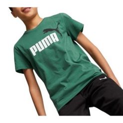Dziecięca koszulka t-shirt dla chłopca bawełniana zielona PUMA. Zielone t-shirty dla chłopców Puma, bez wzorów, z bawełny, bez ramiączek. Za 39.99 zł.