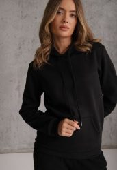 Czarna Bluza z Kapturem i Kangurową Kieszenią z Przodu Amerie. Czarne bluzy damskie Renee, l, bez wzorów, z jeansu, z kapturem. Za 69.99 zł.