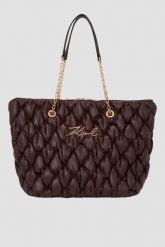 KARL LAGERFELD Czekoladowa pikowana damska shopperka Kuilt Hobo. Brązowe torebki do ręki damskie KARL LAGERFELD, bez wzorów, eleganckie, pikowane, bez dodatków. W wyprzedaży za 1,069.99 zł.