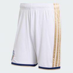 Spodenki domowe Włochy 26. Białe krótkie spodenki sportowe męskie Adidas, xl, z aplikacjami, z materiału, do piłki nożnej, climacool (adidas). Za 199.00 zł.