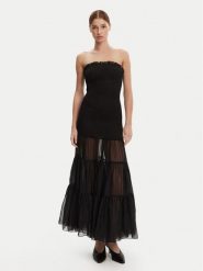 Bardot Sukienka wieczorowa 59882DB Czarny Regular Fit. Czarne sukienki damskie Bardot, bez wzorów, z syntetyku, wizytowe, bez kołnierzyka, bez ramiączek. Za 299.99 zł.