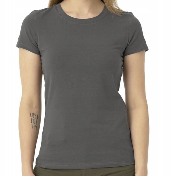 Women's T-shirt Slim Organic - Shadow Grey - L/Regular. Szare t-shirty damskie HELIKON, l, bez wzorów, bez kołnierzyka. Za 151.28 zł.