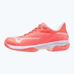 Buty do tenisa damskie Mizuno Wave Exceed Court CC W calypso. Czerwone obuwie sportowe damskie Mizuno, bez wzorów, do biegania, mizuno wave. Za 449.99 zł.