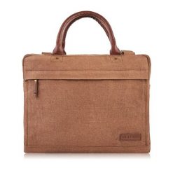 Torba ze skóry wegańskiej PAOLO PERUZZI E-04-BR brązowa. Brązowe torby na laptopa męskie Paolo Peruzzi, bez wzorów, z bawełny. Za 129.99 zł.