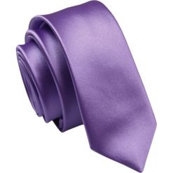 Krawat (Śledź) Męski 5 cm, Satynowy Wrzos, Wąski, Gładki -ALTIES. Krawaty i muchy Alties, bez wzorów, z satyny, eleganckie. Za 35.00 zł.