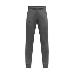 Spodnie dresowe Under Armour UA Armour Fleece-GRY. Szare spodnie sportowe męskie Under Armour, bez wzorów, z dresówki, na fitness i siłownię. Za 212.83 zł.