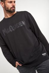 Longsleeve męski z siatki ALEXANDER MCQUEEN. Bluzki z długim rękawem męskie alexander mcqueen, m, bez wzorów, bez kołnierzyka. W wyprzedaży za 1,581.30 zł.