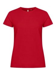 Clique Basic-T Women Dopasowany T-shirt damski czerwony – red. Czerwone t-shirty damskie CLIQUE, m, bez wzorów, z bawełny, bez kołnierzyka. Za 99.74 zł.