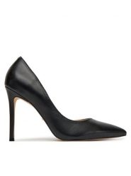 DeeZee Szpilki DZ-09 Czarny. Czarne szpilki damskie DeeZee, bez wzorów, ze skóry, bez obcasa, bez zapięcia. Za 279.99 zł.
