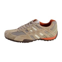 Trenerzy Geox Snake Scam.+Mesh. Brązowe buty sportowe męskie Geox, bez wzorów, z meshu. Za 462.50 zł.